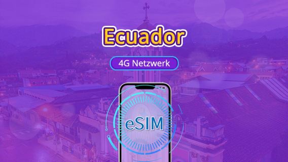 Ecuador | 4G eSIM | Unterstützt Tiktok & ChatGPT | Tagespaket/Datenpaket | Abrechnung nach Kalendertagen | 1-30 Tage | QR-Code