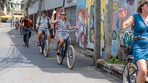 Featured tour with 1 reviews: Bangkok Beyond the City Bike Tour with local Snack