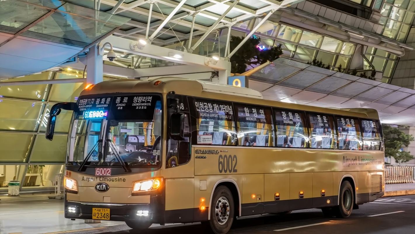 South Korea Incheon Airport bus ticket ● Seoul city hotel/multi-language broadcast/real-time location information/Limousine bus ticket