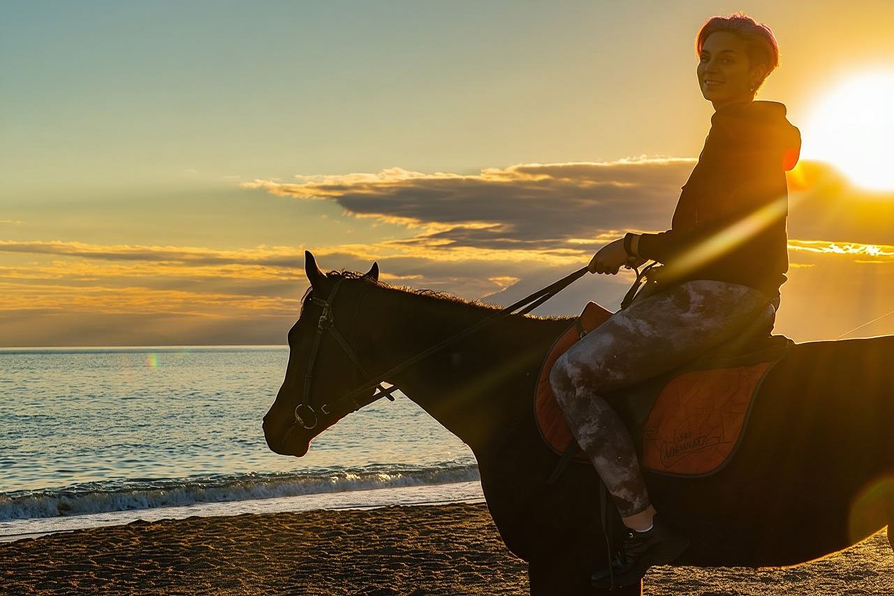 Passeggiata a cavallo ad Antalya sulla spiaggia e attraverso le foreste per 2 ore