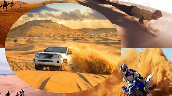 Doha Desert Safari: Sunset,Sunrise,Camel,Sand boarding,Inland Sea
