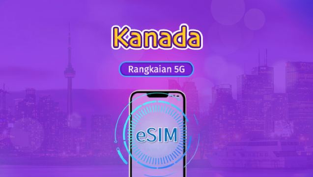 eSIM Kanada 5G | Sokong Tiktok & ChatGPT | Pakej Harian / Pakej Data | Caj mengikut hari | 1-30 hari | Kod QR