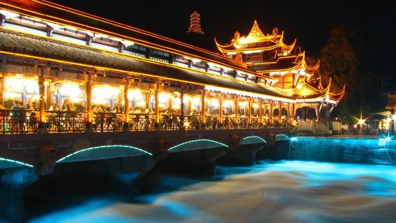 Dujiangyan Highlights Private Tour: Wasserschutzprojekt + Panda-Selfie + Zhongshuge-Buchhandlung + Blaue Tränen + Essen