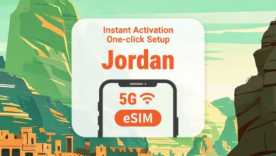 Jordânia 5G eSIM | Acesso total a IA e TikTok | 1–30 dias | QR Code