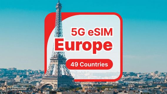 Europe 5G eSIM | Forfait journalier et forfait total | 1-30 jours | Facturation par 24H | Code QR