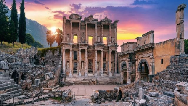 one-day tour of Ephesus Ancient City + Temple of Artemis + Virgin Mary's House + Isabey Mosque in Turkey