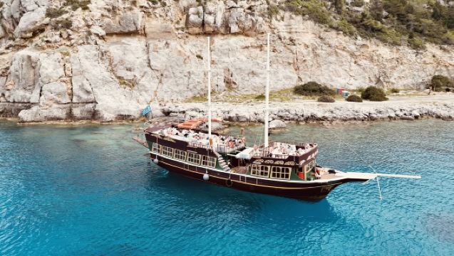 Rhodes Island Cruise in Greece: Snorkeling & Swimming/Includes Breakfast & Lunch/Delicious BBQ/Unlimited Drinks