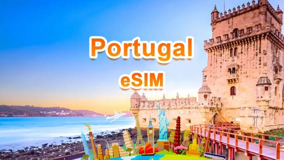 Portugal 5G eSIM | Tagespaket/Gesamtpaket | 1 GB/Tag – insgesamt 30 GB | 1–30 Tage | 24-Stunden-System | QR-Code