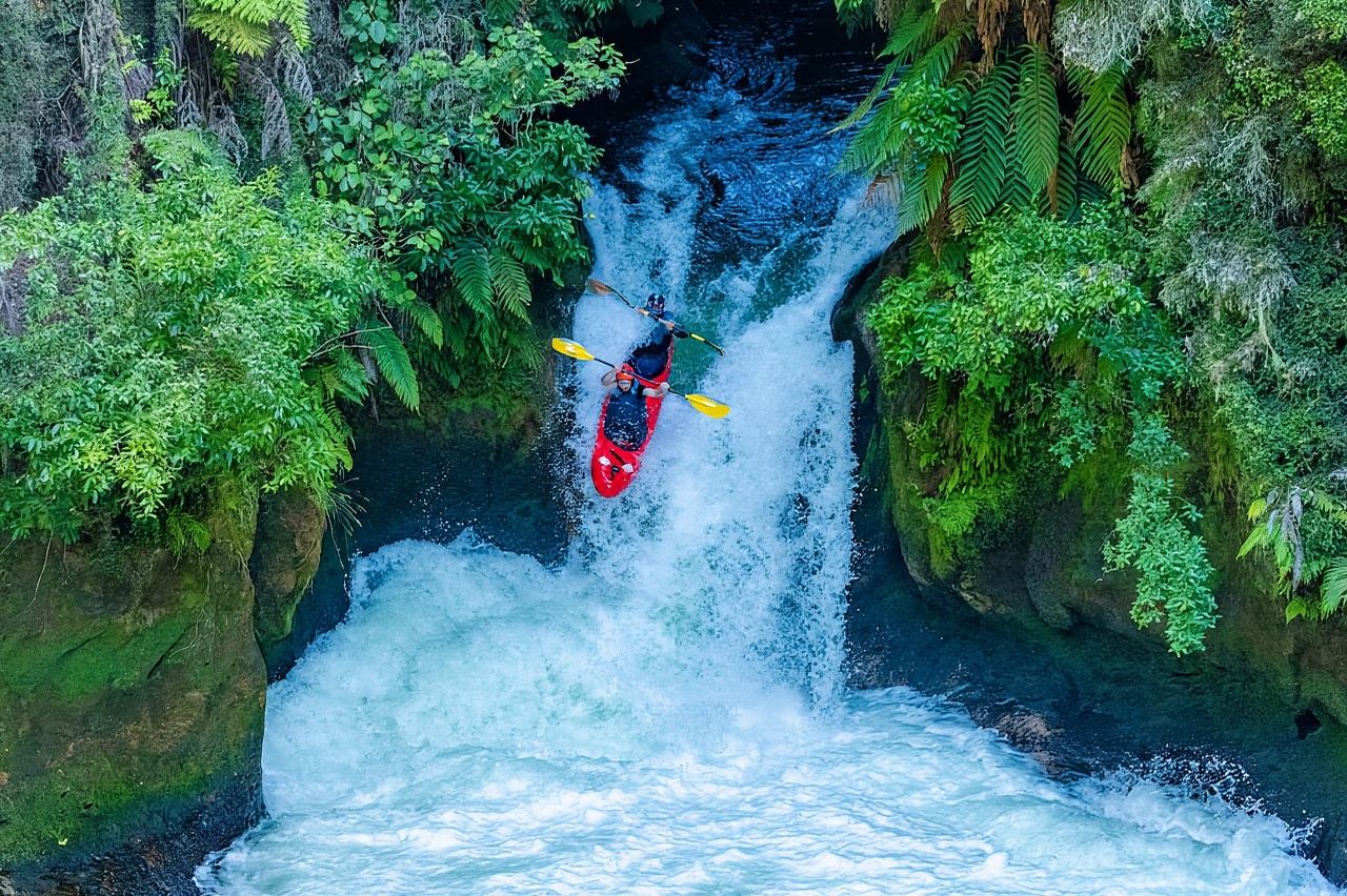 Lawatan Kayak Tandem Epik menyusuri Air Terjun Sungai Kaituna