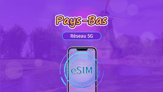 Pays-Bas | eSIM 5G/4G | Forfait total | Facturation 24h | 7–30 jours | Code QR