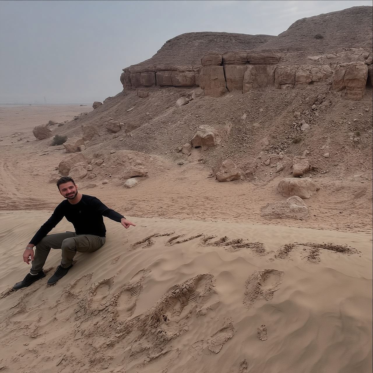 Quad in Kuwait con sabbiatura tra le dune