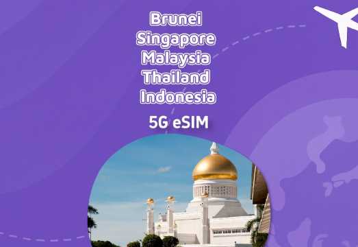 Brunei/Malaysia/Singapore/Thailand/Indonesia 5G eSIM | Total Package | 5GB/7GB/10GB | 5-10 Days | Daily Billing | QR Code