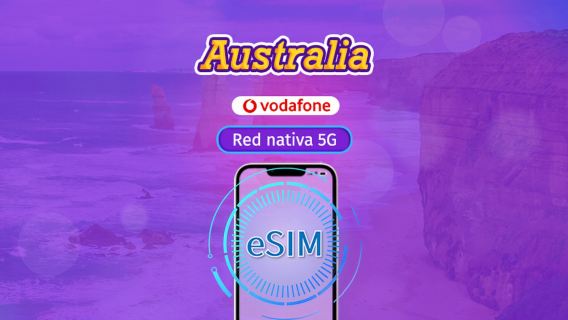 Vodafone Australia eSIM | Soporte 5G y optimizada para TikTok y ChatGPT | Incluye llamadas y SMS ilimitados | Paquete completo | 28 días | Código QR