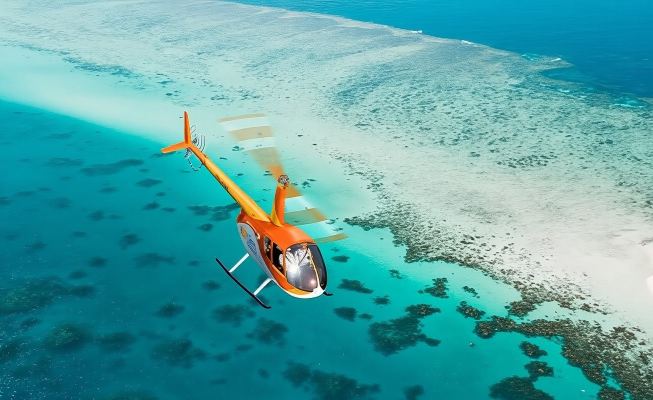 ケアンズ・グレート・バリア・リーフヘリコプター観光ツアー【30分/40分/60分フライト体験+2名様から催行】