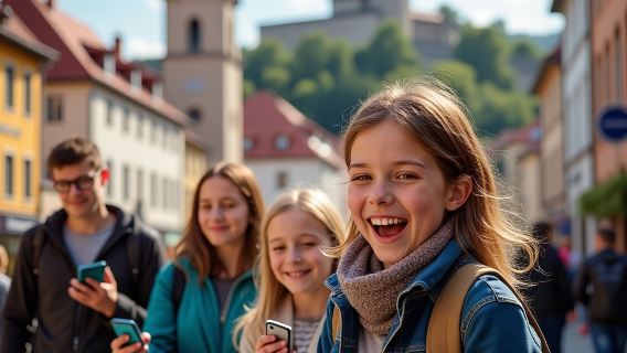 Caccia al tesoro divertente e mobile attraverso Graz