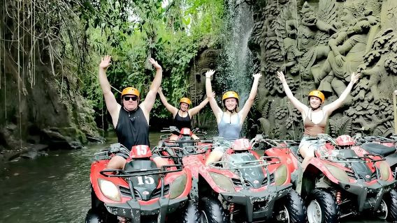 Bali ATV Ride Ubud Waterfall,RiceField,River,Kingkong-Temple cave