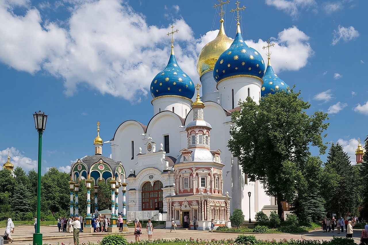 Church of the Dormition of the Theotokos in Veshnyaki + The Holy Trinity-St. Sergius Lavra + Sergiyev Posad