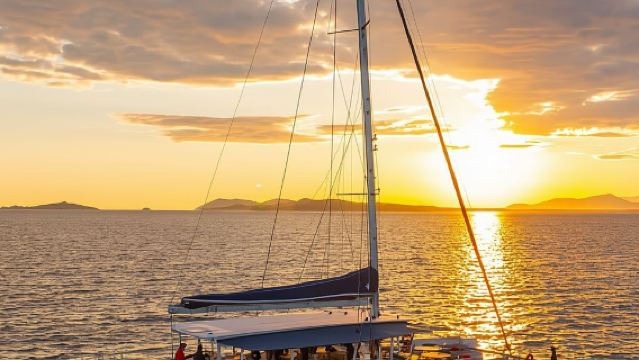 Hyères: Crucero en catamarán al atardecer a la península de Giens