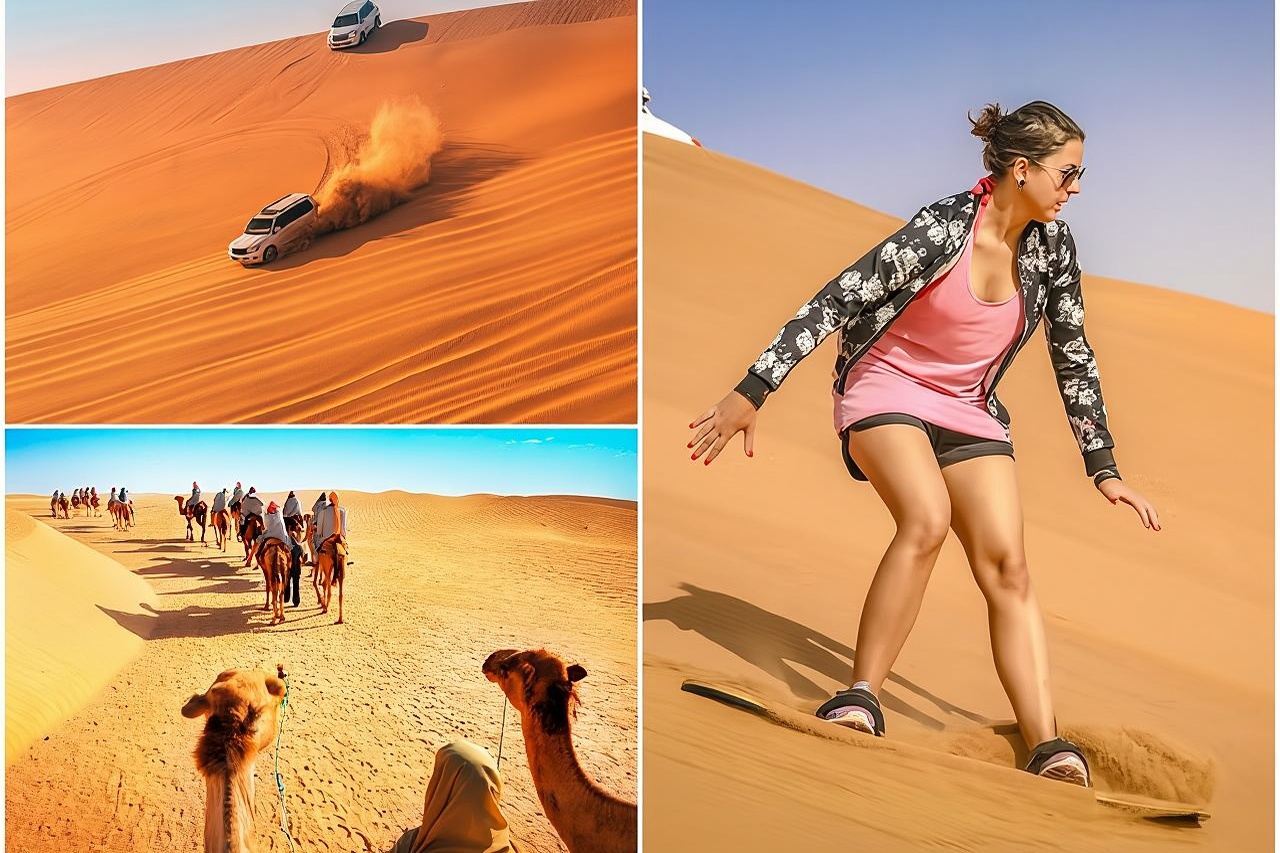 Half Day Desert Safari with Sand Boarding and Camel Ride 