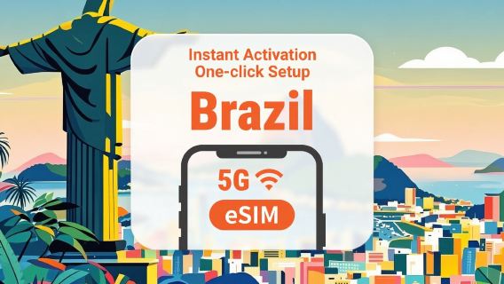 Brasilien 5G eSIM | Stöd för ChatGPT & TikTok | 1-30 dagars olika paket att välja mellan | Omedelbar användning | QR-kod