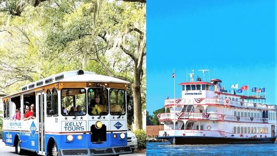 Formule Savannah Terre et Mer : Visite de la ville en trolleybus avec croisière fluviale