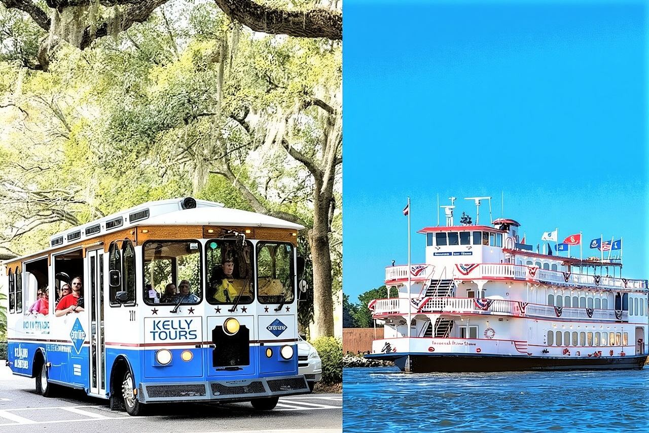 Savannah Land & Sea Combo: City Sightseeing Trolley Tour with Riverboat Cruise