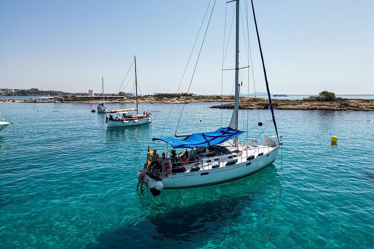 Excursion privée d'une demi-journée en voilier à Palma de Majorque