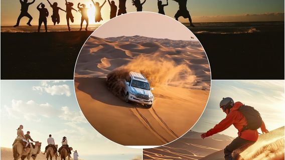 Doha Desert Excursion Dune Bashing Sandboarding Camel Ride