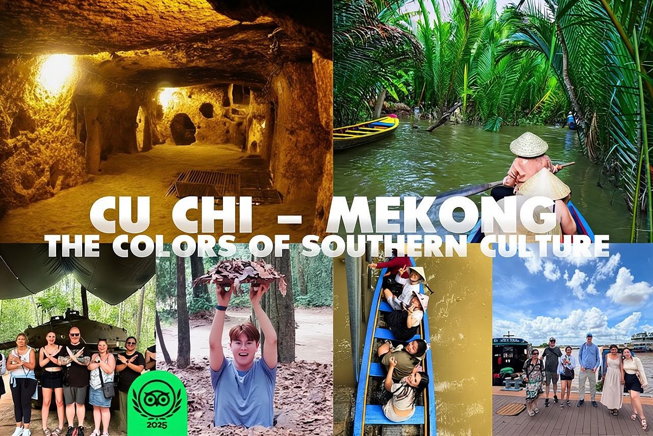 Tour avventuroso dei tunnel di Cu Chi e del delta del Mekong da Ho Chi Minh City