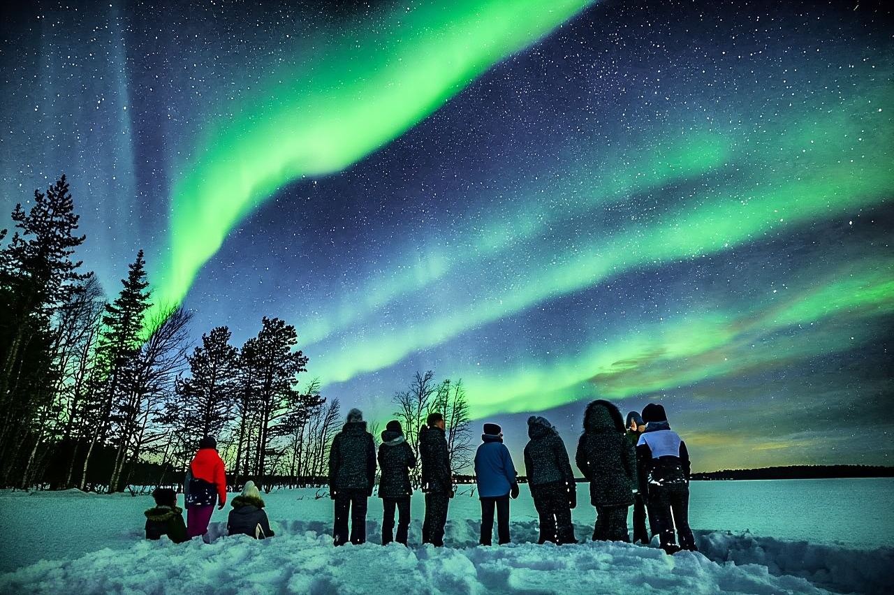 Phần Lan Rovaniemi Tour săn cực quang ở Lapland (có thể chọn đoàn tiêu chuẩn/đoàn nhỏ 8 người)