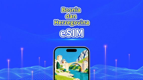 eSIM 5G/4G Bosnia dan Herzegovina | Paket Harian/Paket Data | Penagihan 24 Jam | 1-30 Hari | Kode QR