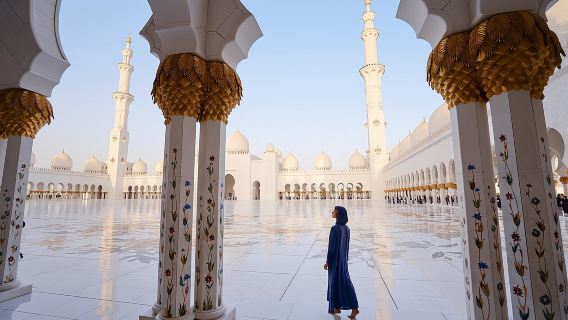 Excursión de un día de Dubái a Abu Dabi: Gran Mezquita, Palacio y Torres Etihad