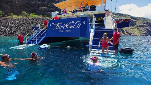 Snorkeling pomeridiano nella baia di Kealakekua: divertimento in famiglia sulla costa di Kona