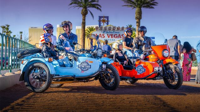 Tour privado guiado de 2 horas en sidecar por Las Vegas