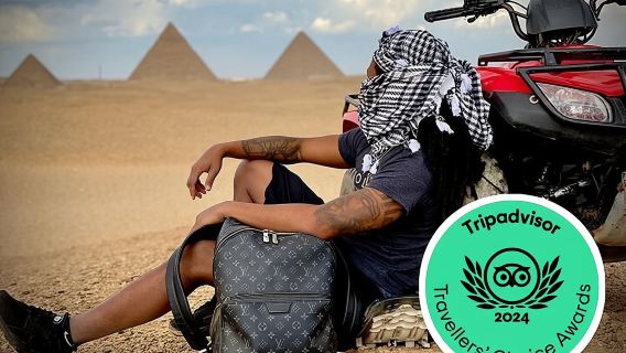 Quad bike ATV around the Desert of Giza Pyramids