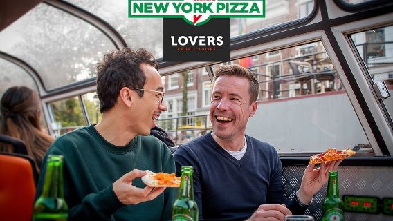 Rondvaart door Amsterdam met New York Pizza, drankjes en ijs