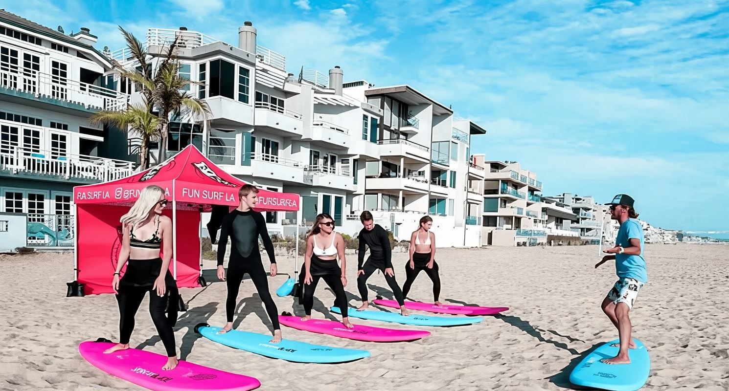 ロサンゼルス2時間サーフィン体験コース【ベニスビーチ/サンタモニカサーフィンコースから選択可能】