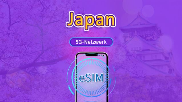 Japan | 5G eSIM | Tagespass/Gesamtpaket | 24-Stunden Abrechnung | 1–30 Tage | QR-Code