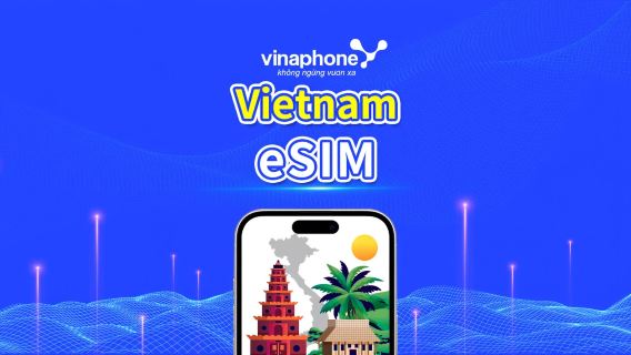 Vietnam Vinaphone 5G eSIM | Local IP with Fast Speed | Full AI & TikTok Access | 1–30 Days | Calendar Day Billing | QR Code