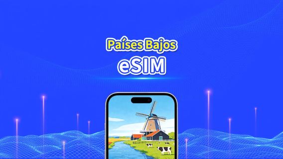eSIM Países Bajos | Datos de alta velocidad | 5G/4G | Paquete diario/de datos | 24 horas | 1-30 días | Código QR