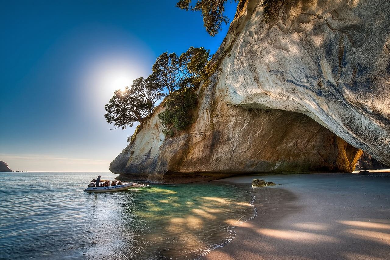 ทัวร์เรือ Cathedral Cove หนึ่งชั่วโมงใน Hahei