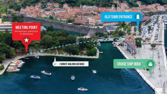 Kotor: Rote Halb-U-Boot-Tour für Familien mit Unterwasserkabine