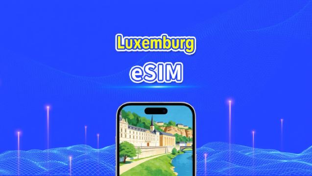Luxemburg eSIM | Nopea nettiyhteys | 4G/5G | Päiväpaketti/datapaketti | 24 tunnin laskutus | 1–30 päivää | QR-koodi