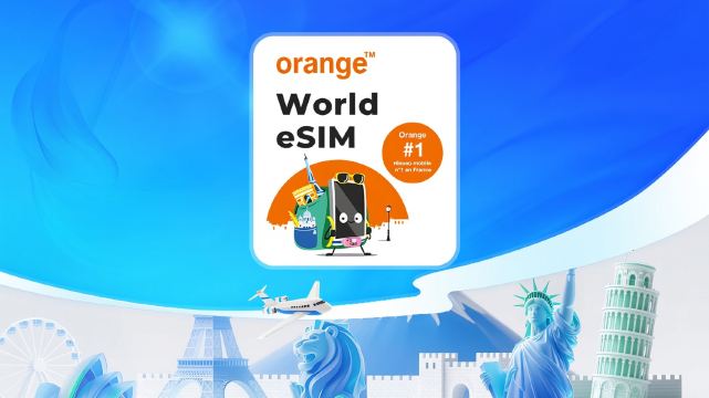 Orange 世界 4G/LTE eSIM | 31日間合計50MB～20GB | 通話+SMS | 暦日課金 | QRコード