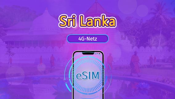 Sri Lanka | 4G eSIM | Tagesticket/Gesamtpaket | 24-Stunden Abrechnung | 1-30 Tage | QR-Code | Unterstützt TikTok und Chat GPT