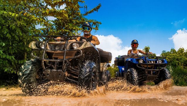 Aventura en ATV, Puentes Interactivos, Tirolinas, Cenote y Almuerzo