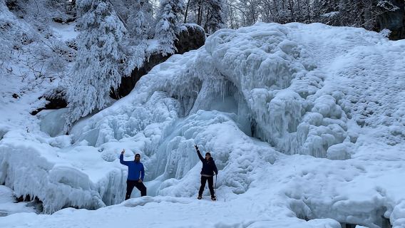 Barbara Falls winter waterfall fun