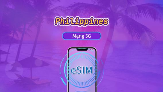 Philippines | eSIM 5G/4G | Vé ngày/Gói tổng | Tính phí mỗi 24 giờ | 1-30 ngày | Mã QR