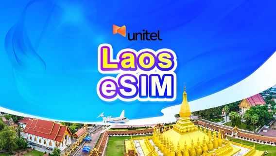 Laos Unitel 4G/5G eSIM|In totaal 10 GB over 5 dagen.|Lokaal telefoonnummer|Dagelijkse facturering|QR-code
