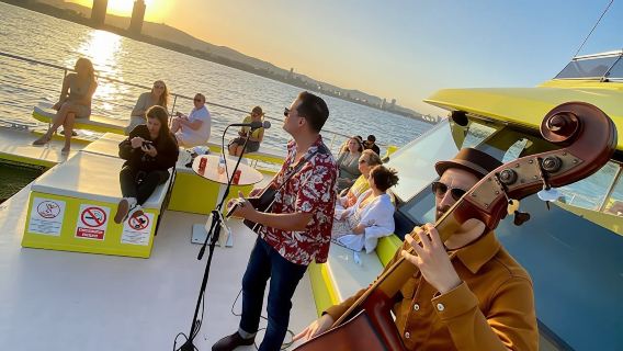 Barcelona sailing tour at sunset on an eco-catamaran